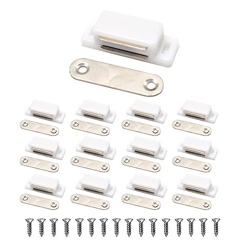 Lockimo Türmagnet Magnetschnäpper Magnetverschluss Türmagnete - 12 Stück Tür Magnete für Möbel Schrankmagnete Selbstklebend Stark Schrank (Weiß) von Lockimo