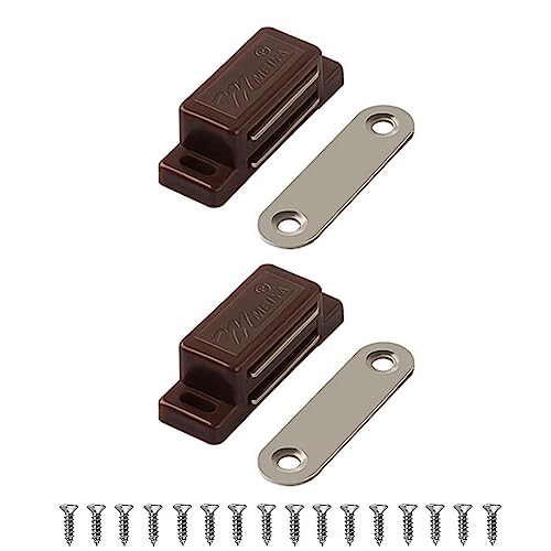Lockimo Türmagnet Magnetschnäpper Magnetverschluss Türmagnete - 2 Stück Tür Magnete für Möbel Schrankmagnete Selbstklebend Stark Schrank (Braun) von Lockimo