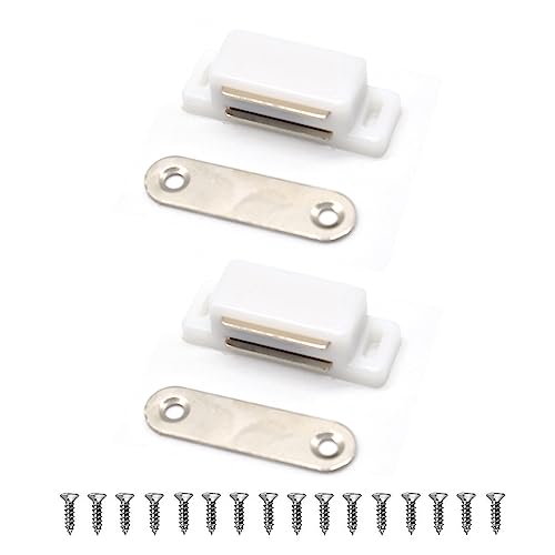 Lockimo Türmagnet Magnetschnäpper Magnetverschluss Türmagnete - 2 Stück Tür Magnete für Möbel Schrankmagnete Selbstklebend Stark Schrank (Weiß) von Lockimo