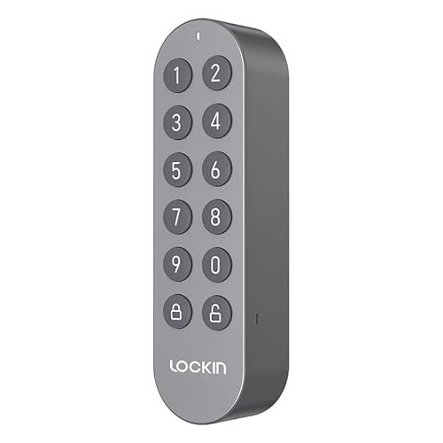 Lockin Smart Zifferntastatur, IPX5 Wasserdicht, Schlüssellos, Biometrisch, Zugangskontrolle, Digitales Haustürschloss, unterstützt virtuelle Passwörter&Gastcodes, Grau von Lockin