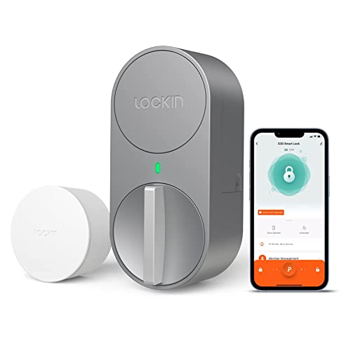 Lockin Smartes Türschloss G30, WLAN & App-Steuerung, Auto-Lock, Alexa- & Google-kompatibel, keyless Entry elektronisches türschloss, Grau von Lockin