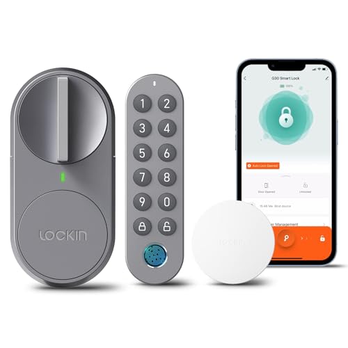 Lockin Smartes Türschloss G30 mit Keypad Pro, WLAN & App-Steuerung, Auto-Lock, Alexa- & Google-kompatibel, keyless Entry elektronisches türschloss, Fingerprint, Zutrittscode, Grau Lockin Smartes Türschloss G30 mit Keypad Pro, WLAN & App-Steuerung, Auto-Lock, Alexa- & Google-kompatibel, keyless Entry elektronisches türschloss, Fingerprint, Zutrittscode, Grau von Lockin