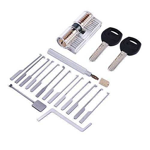 14Pcs Kaba Lock Öffner Schlosser Werkzeug mit transparenter Zylinderschloss von LOCKMALL