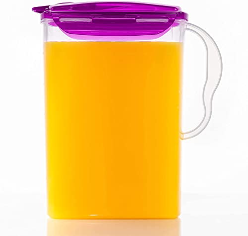 Lock & Lock Wasserkrug mit Griff, BPA-freier Kunststoffkrug mit Klappdeckel, perfekt für die Zubereitung von Tee und Säften, 3 Liter, Violett von LocknLock