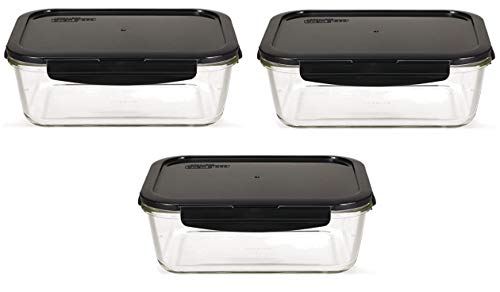 LOCK & LOCK Boroseal Frischhaltedosen aus Glas - 3er Vorratsdosenset - eckig - mit Deckel für Backofen, Mikrowelle & zum Einfrieren - 1 Liter LOCK & LOCK Boroseal Frischhaltedosen aus Glas - 3er Vorratsdosenset - eckig - mit Deckel für Backofen, Mikrowelle & zum Einfrieren - 1 Liter von LocknLock