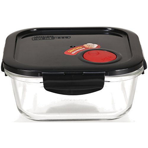 LOCK & LOCK Frischhaltedose aus Glas mikrowellengeeignet - Oven Glass - Auflaufform eckig mit Deckel für Backofen, Mikrowelle & zum Einfrieren, 750 ml von LocknLock