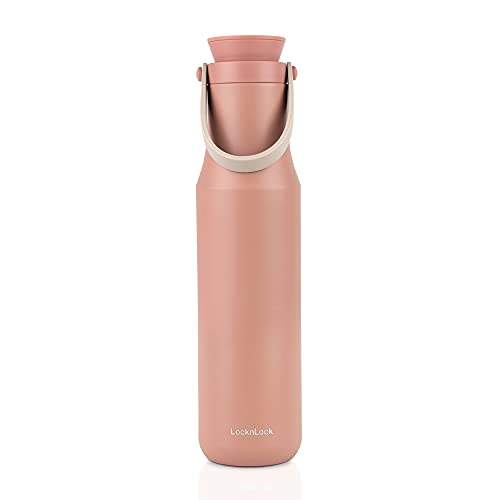 LOCK & LOCK METRO TUMBLER - Thermobecher für Kaffee, Tee und andere heiße und kalte Getränke - Vakuum Isolierflasche mit Trageschlaufe - 710 ml - pink LOCK & LOCK METRO TUMBLER - Thermobecher für Kaffee, Tee und andere heiße und kalte Getränke - Vakuum Isolierflasche mit Trageschlaufe - 710 ml - pink von LocknLock