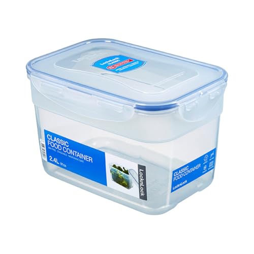 LocknLock CLASSIC Frischhaltedose | 2,4 L | 20,8 x 14,3 x 12,8 cm | 100 % luft- und wasserdichte Vorratsdose | Spülmaschinen-, und Mikrowellengeeignet | BPA-Frei | 4-fach Sicherheits-Verschluss von LocknLock