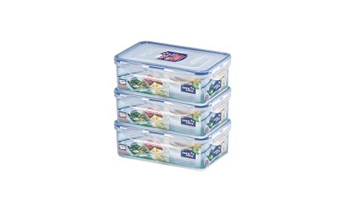 Lock & Lock Frischhaltedosen aus Kunststoff – 3er Vorratsdosenset – eckig – Lunchbox mit Trennfach – 1,4 l Lock & Lock Frischhaltedosen aus Kunststoff – 3er Vorratsdosenset – eckig – Lunchbox mit Trennfach – 1,4 l von LocknLock