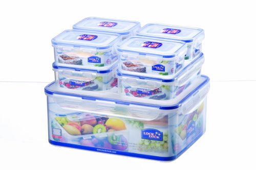 Lock & Lock HPL836SC Set Multifunktionsboxen, 7 Boxen + 1 Ablaufgitter von LocknLock