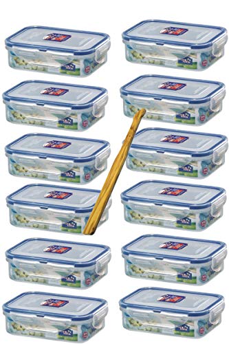 Lock&Lock Set 12tlg HPL810 a 360 ml & SeleXions Multifunktion Olivenholz Spachtel von LocknLock