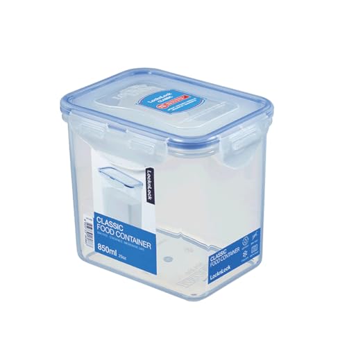 Lock & Lock Vorratsdose mit Deckel 850 ml - Frischhaltedose 13,5 x 10,2 x 11,8 cm - Vorratsbehälter luft- und wasserdicht - Dose mit Deckel spülmaschinengeeignet - Frischhaltebox mit Silikondichtung von LocknLock