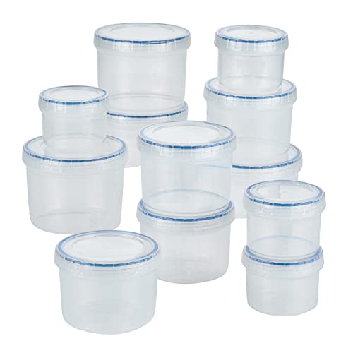 LocknLock Easy Essentials Set Frischhaltedosen, Kunststoff, farblos, 24 Piece, 12 von LocknLock