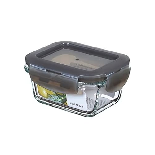 LocknLock OVEN GLASS Frischhaltedosen Glas mit Deckel | 160 ml | 110 x 90 x 53 mm | Kühlschrank, Gefriertruhe & Spülmaschine | Borosilikat-Glas bis 400°C ofenfest | Mikrowellengeschirr mit Deckel von LocknLock