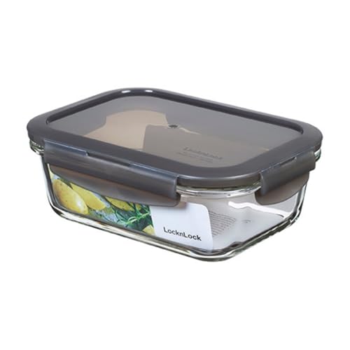 LocknLock OVEN GLASS Frischhaltedosen Glas mit Deckel | 630 ml | 175 x 130 x 64 mm | Kühlschrank, Gefriertruhe & Spülmaschine | Borosilikat-Glas bis 400°C ofenfest | Mikrowellengeschirr mit Deckel von LocknLock