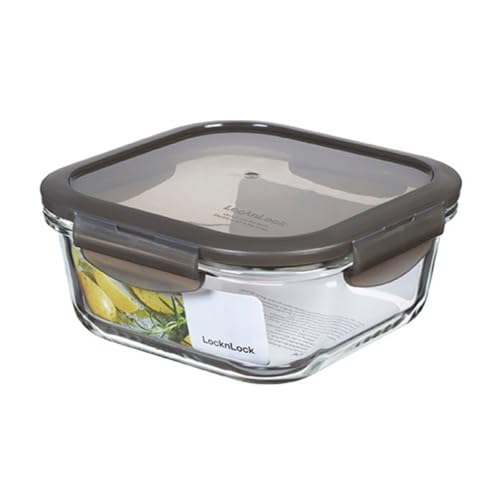 LocknLock OVEN GLASS Frischhaltedosen Glas mit Deckel | 750 ml | 155 x 155 x 69 mm | Kühlschrank, Gefriertruhe & Spülmaschine | Borosilikat-Glas bis 400°C ofenfest | Mikrowellengeschirr mit Deckel von LocknLock