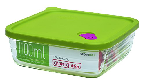LocknLock Oven Glass Glas Frischhaltedose WAVE STEAM HOLE mit Silikondeckel, 1,1Liter, eckig, komplett kühlschrank-, gefriertruhengeeignet, Borosilikat-Glas ofen- & mikrowellenfest, mit extra Ventil LocknLock Oven Glass Glas Frischhaltedose WAVE STEAM HOLE mit Silikondeckel, 1,1Liter, eckig, komplett kühlschrank-, gefriertruhengeeignet, Borosilikat-Glas ofen- & mikrowellenfest, mit extra Ventil von LocknLock