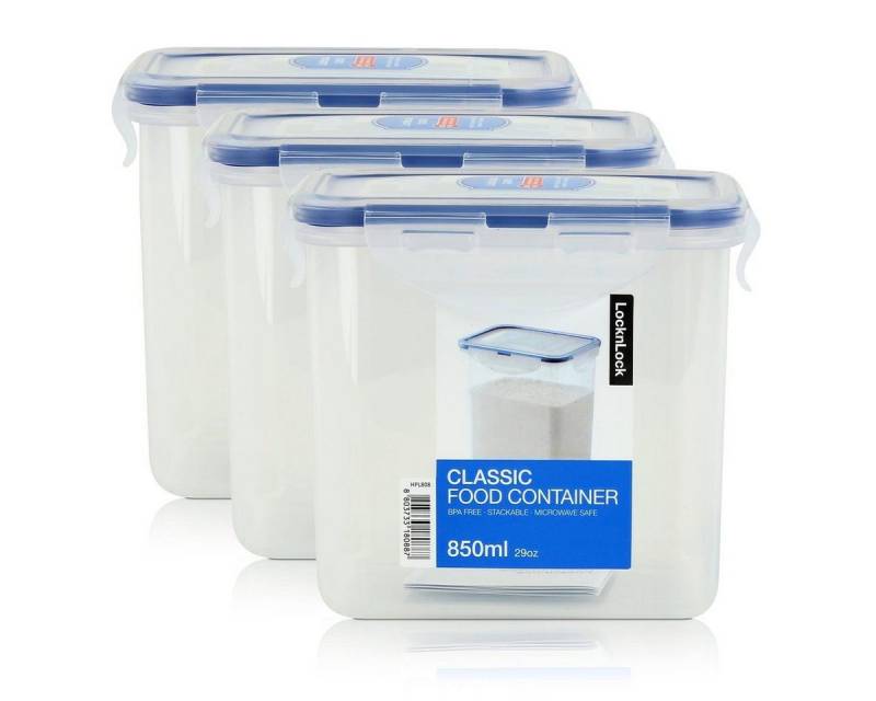 LocknLock Vorratsdose LocknLock Classic HPL808 Frischhaltedose 850ml - Luft & Wasserdicht (3, Kunststoff von LocknLock