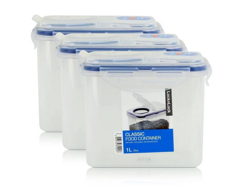 LocknLock Vorratsdose LocknLock Classic HPL812F Frischhaltedose 1L - Luft & Wasserdicht (3er, Kunststoff von LocknLock