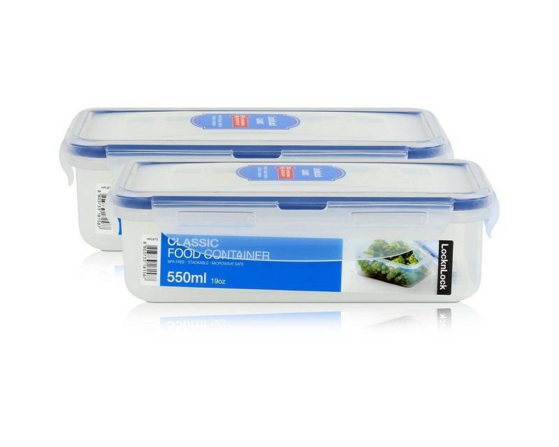 LocknLock Vorratsdose LocknLock Classic HPL815 Frischhaltedose 550ml - Luft & Wasserdicht (2, Kunststoff von LocknLock