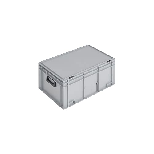Ku.-Koffer L600xB400xH293mm PP 2 Griffe Schiebever schluss grau 55l LOCKWEILER von Lockweiler