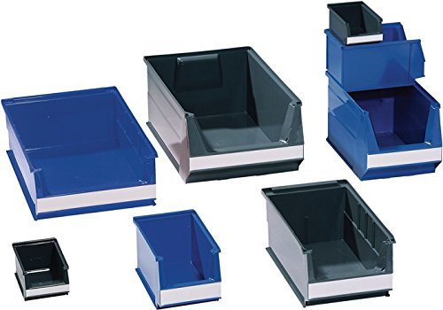 Lockweiler Sichtlagerkasten blau f.ca.7,2l L.350/300xB.210xH.145mm a.PE stapelbar 14 Stk von Lockweiler