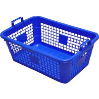 Wäschekorb eckig 45 l, 62 cm, blau von Lockweiler