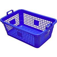 Wäschekorb eckig 80 l, 80 cm, blau von Lockweiler