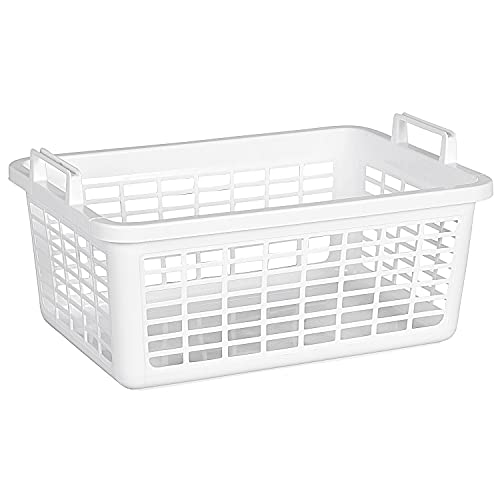 Wäschekorb eckig 85l weiß 80x55x30cm mit hochstehenden Griffen Wäschekorb eckig 85l weiß 80x55x30cm mit hochstehenden Griffen von Lockweiler
