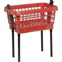 Wäschekorb mit Füßen rot, 65cm von Lockweiler