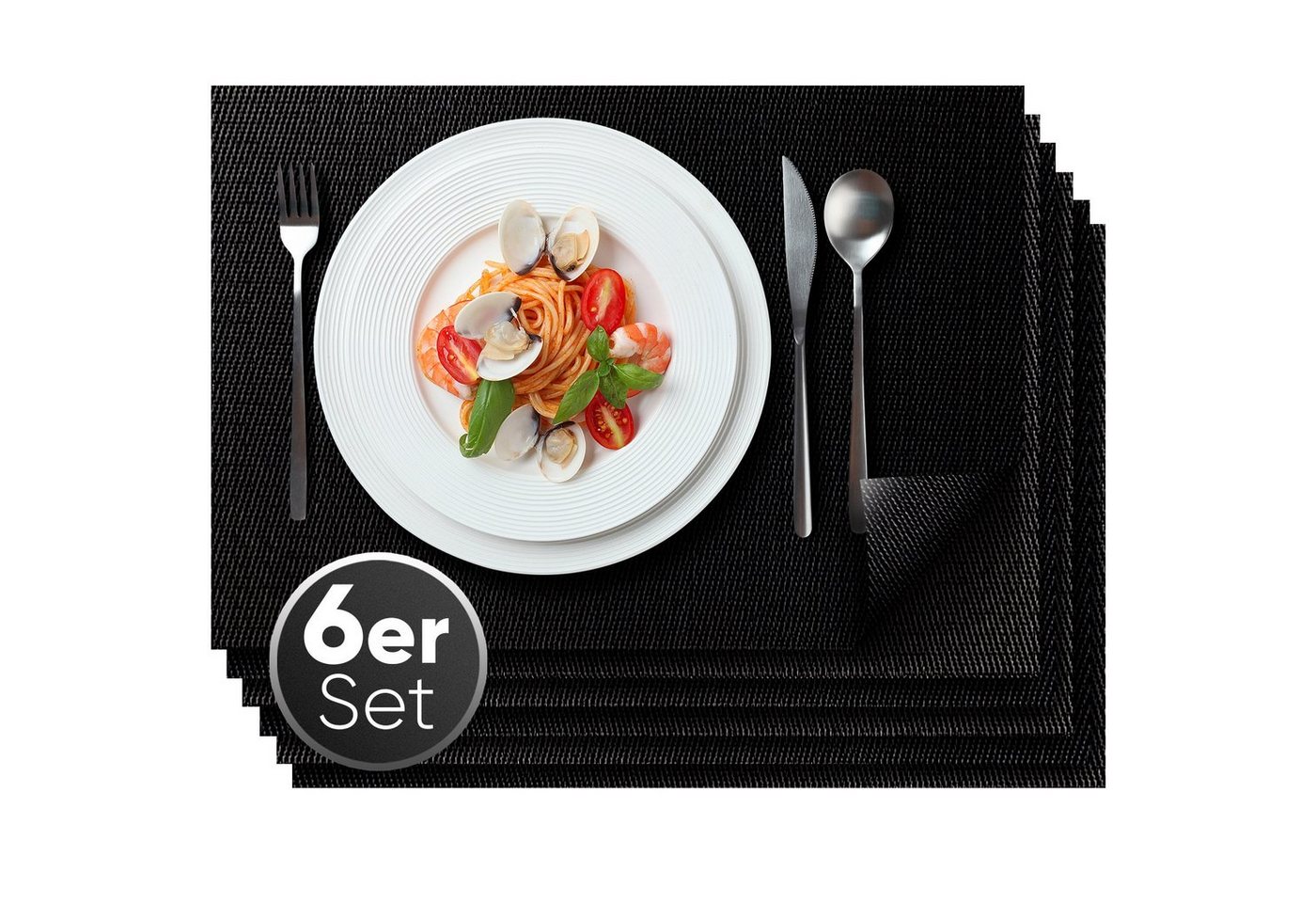 Loco Bird Platzset rechteckig aus PVC, (Tischset Abwischbar PVC-Untersetzer, 6-St., Waschbare Tischuntersetzer Platzdeckchen), Untersetzer PVC-Matte von Loco Bird
