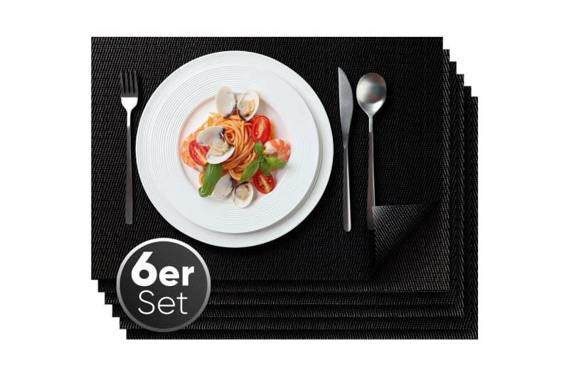 Loco Bird Platzset rechteckig aus PVC, (Tischset Abwischbar PVC-Untersetzer, 6-St., Waschbare Tischuntersetzer Platzdeckchen), Untersetzer PVC-Matte von Loco Bird