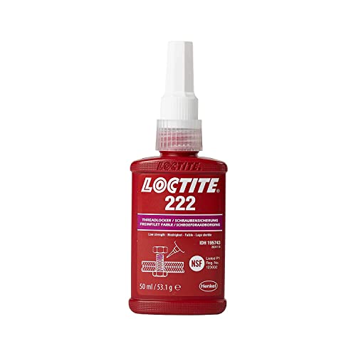 LOCTITE 222, Klebstoff für die Sicherung von Justierschrauben, niedrigfeste Schraubensicherung für kleine Metallgewinde, Flüssigkleber z. B. für Pumpen und Getriebe, 1x50ml von Loctite