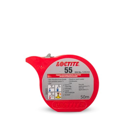 Loctite 55 24 x 50 m Spule – Dichtdraht für Sanitär | Dichtungsband für Rohre | Ersetzt Leitungen und Fugenpaste | Ideale Lösung für die Abdichtung von Sanitär von Loctite