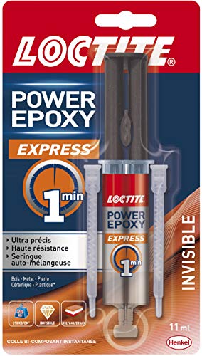 Loctite Epoxy Express 1 Minute unsichtbar schnell, Multi-Material-Kleber, 11-ml-Spritze von Loctite