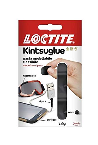 Loctite Kintsuglue Flexible Modelliermasse, 3 Dosen à 5 g, Schwarz von Loctite