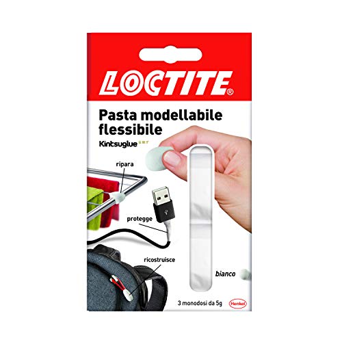 Loctite Kintsuglue Modelliermasse, flexibel, weiß, zum Reparieren, Aufbauen und Schützen, formbarer Kleber, wasserdicht und formbar, 3 x 5 g von Loctite