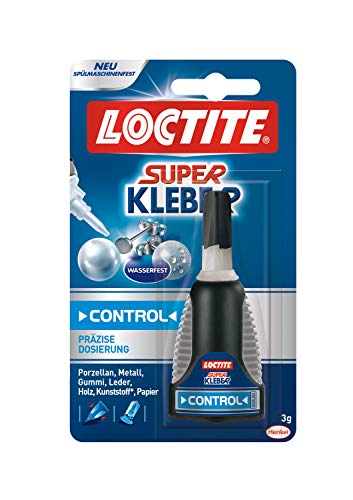Loctite Universal Control Superkleber-Gel, hohe Flexibilität und Schlagfestigkeit, präzise Dosierung & sekundenschnelles Kleben, Wasser- und Spülmaschienenfest, Transparent, 3g von Loctite