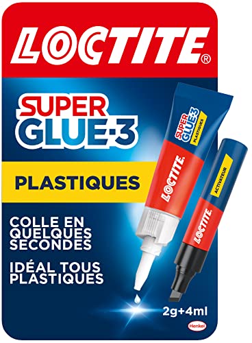 Loctite Super Glue 3 Spezialkleber für Kunststoff, 2°g Kleber + 4°ml Aktivator von Loctite
