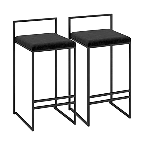 Locuetyn Barstools 2 Stück 65 cm Esszimmerstuhl | Volllehner Schwarz Metall Barhocker Flanell Kissen Sitz mit Fußstütze & Rückenlehne Kneipe | Café Küche Hocker Max. Belastung 200 kg Locuetyn Barstools 2 Stück 65 cm Esszimmerstuhl | Volllehner Schwarz Metall Barhocker Flanell Kissen Sitz mit Fußstütze & Rückenlehne Kneipe | Café Küche Hocker Max. Belastung 200 kg von Locuetyn