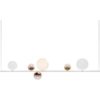 Lodes Random Stick Long LED Pendelleuchte, 6-flg. 3000 K, Pendel: weiß, Gläser: transparent / seidenweiß / Bronze / Roségold glänzend und Gold von Lodes