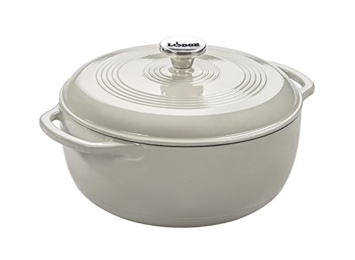 Lodge Cacerola c/tapa esmaltado oyster- 5.7L, EC6D13, Austernweiß, 6 Qt von Lodge