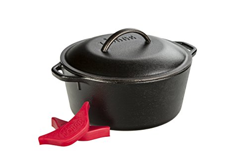 Lodge Cast Iron Serving Pot L8DOL3HH41PLT Serviertopf aus Gusseisen, schwarz/red von Lodge