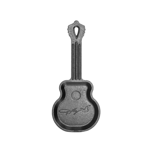 Lodge Dolly Parton Rockstar Mini-Gitarrenpfanne aus Gusseisen, vorgebrannt, für den Ofen, auf dem Herd, auf dem Grill oder über einem Lagerfeuer, Schwarz von Lodge