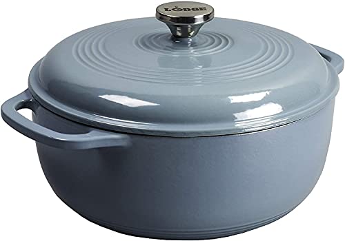 Lodge Dutch Oven aus emailliertem Gusseisen, 3 Qt, Sturmblau von Lodge