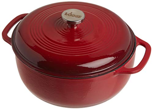 Lodge EC6D43 Dutch Oven aus emailliertem Gusseisen, 6 Quart, Island Spice Red von Lodge