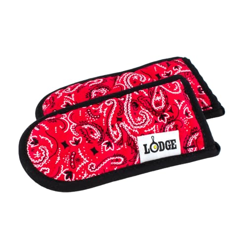 Lodge Heißgriffhalter aus Stoff (2 Stück) – Maschinenwaschbarer Heißgriffhalter für traditionelle Lodge Gusseisen-Produkte – Wiederverwendbarer Hitzeschutz bis zu 350° – Bandana von Lodge