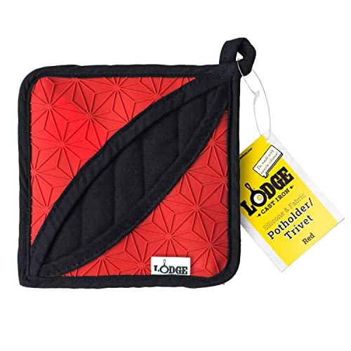 Lodge ASFPH41 6.5 Inch 2 in 1 Silicone and Fabric Trivet/Potholder, Gusseisen, Schwarz Lodge ASFPH41 6.5 Inch 2 in 1 Silicone and Fabric Trivet/Potholder, Gusseisen, Schwarz von Lodge