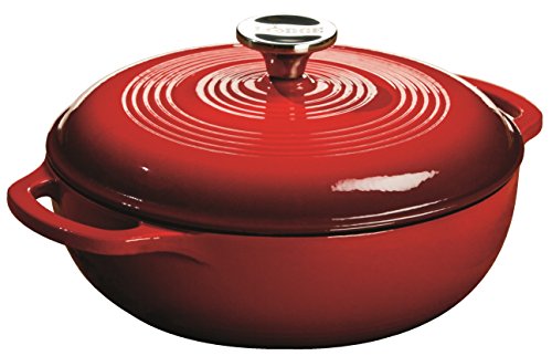 Lodge EC3D43 Dutch Oven aus emailliertem Gusseisen, 3 Quart, Island Spice Red von Lodge