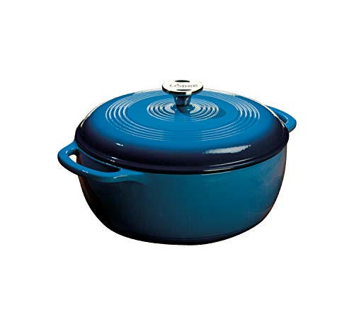 Lodge Schmortopf aus emailliertem Gusseisen, 6 l, Blau von Lodge